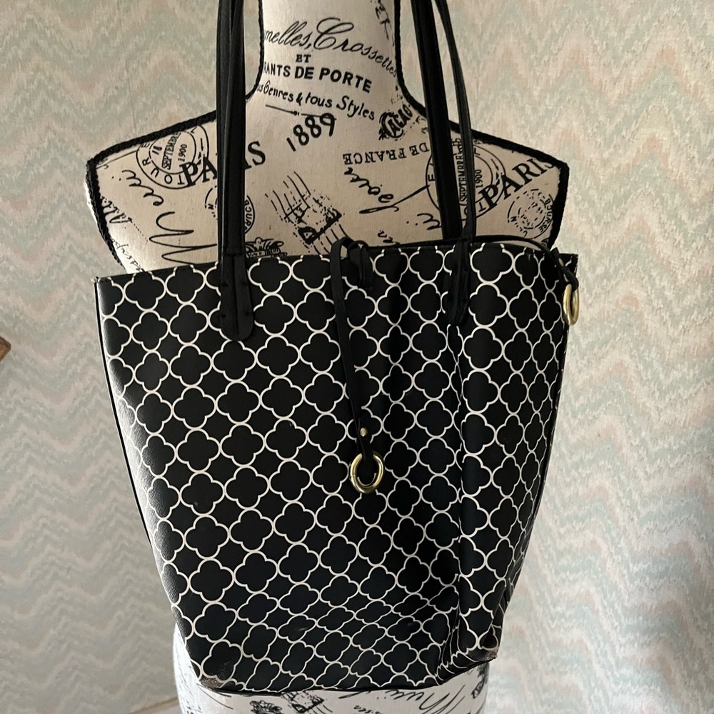 Elegant Black and White Tote Bag